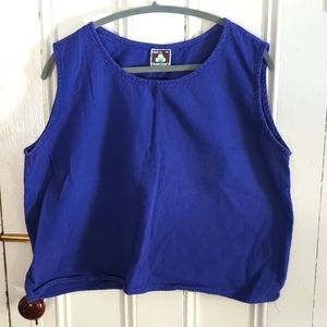 Blue 100%Cotton Tank Top